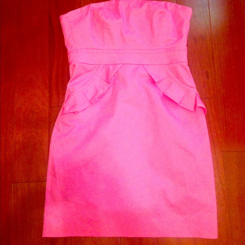 J. crew hot pink strapless dress