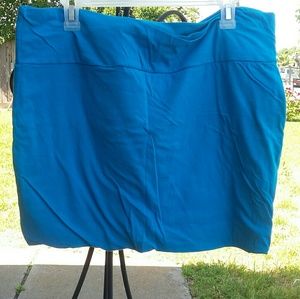 Teal stretch mini skirt