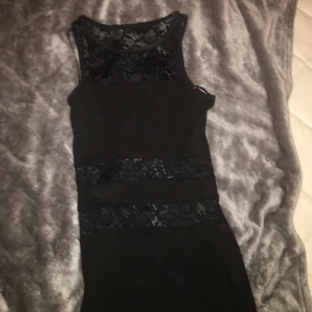 XS black sheer lace dress.