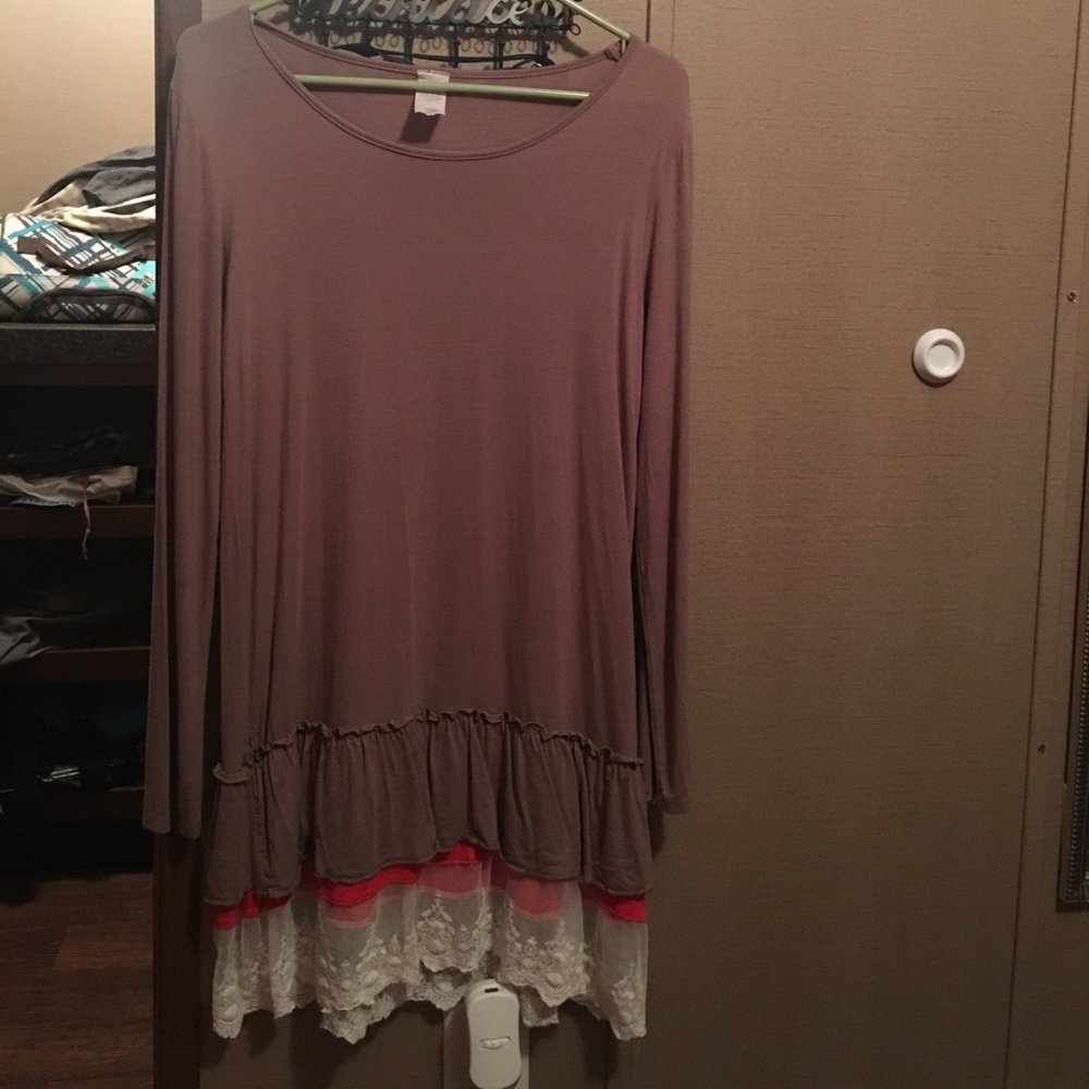 Brown laced dress