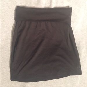 Black Stretchy Form-Fitting Mini Pencil Skirt