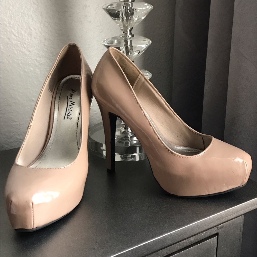 Nude platform heels