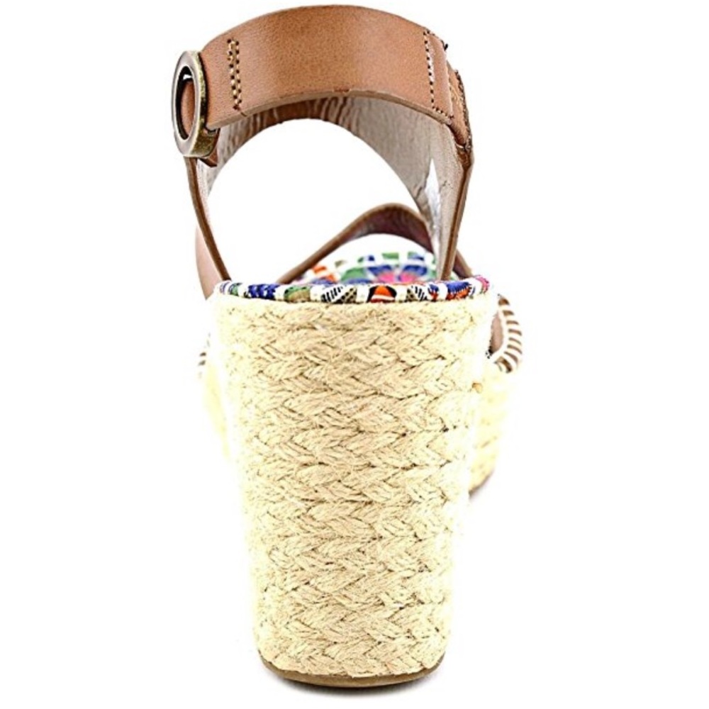 Black Open Toe Espadrille Platform Wedge Sandal - Picture 5 of 7