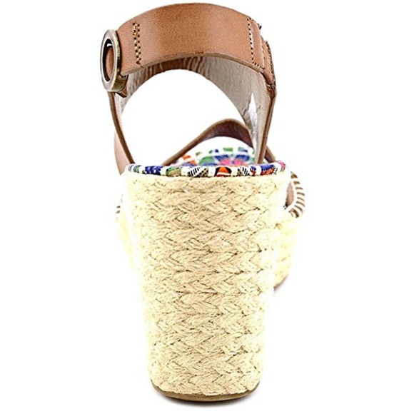 Black Open Toe Espadrille Platform Wedge Sandal - Picture 5 of 7