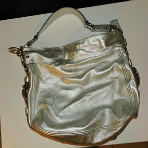 Authentic Silver Coach Hobo