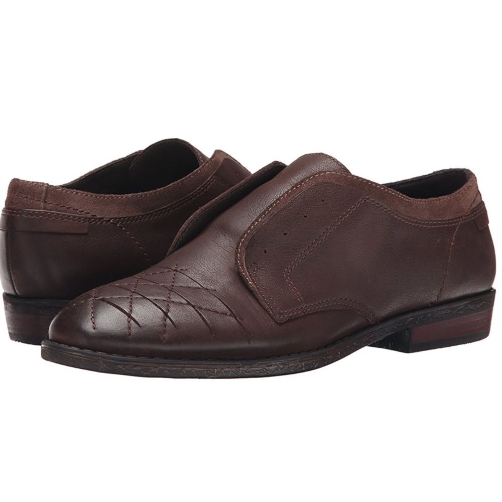 Texas Brown Leather Distressed Laceless Oxfords - Picture 8 of 8