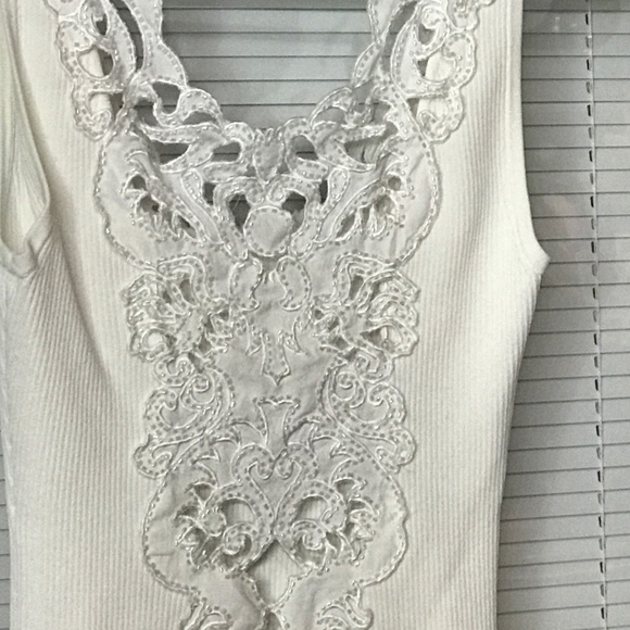 "Cache" So sexy gorgeous white sequined appliqué - Picture 2 of 4