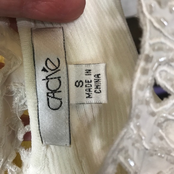 "Cache" So sexy gorgeous white sequined appliqué - Picture 4 of 4