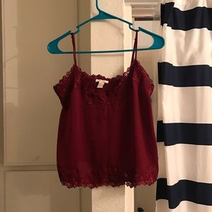 Forever 21 Lace-Trimmed Satin Cami