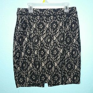 Black And Tan Elegant Lace Short Express Skirt