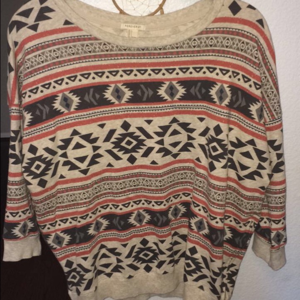 Tribal print crew neck