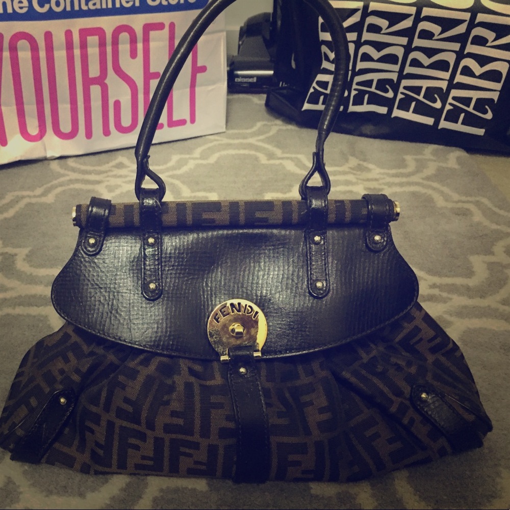 Classic Fendi Fabric Tote Bag