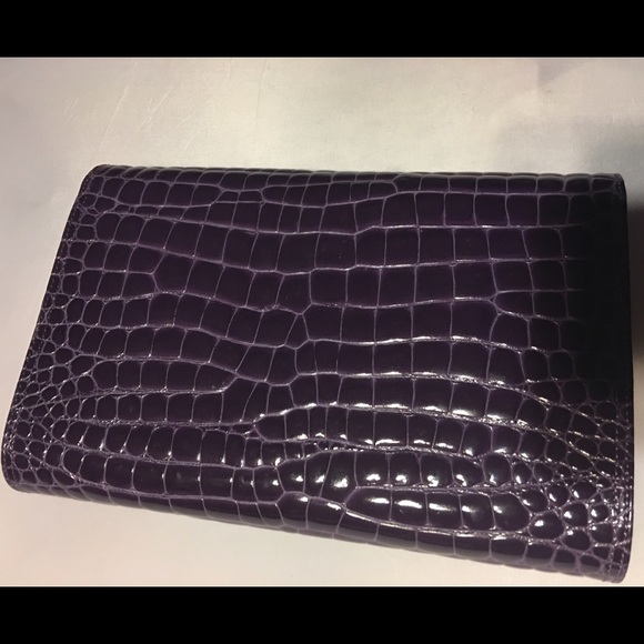 Raphael Purple Genuine Crocodile Italian Purse - Picture 3 of 4