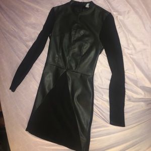 Faux leather bodycon dress