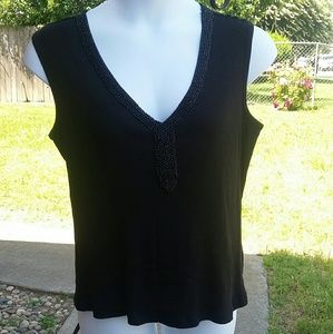 Black embellished tank