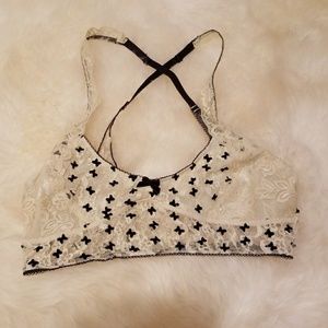 Free people cream and black bra