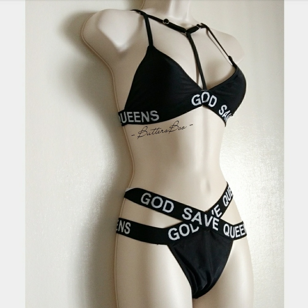 GOD SAVE QUEENS Black Bandage Bikini - Picture 3 of 6