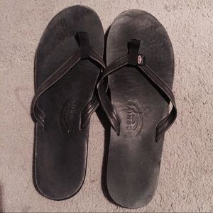 Rainbow Leather Flip Flops