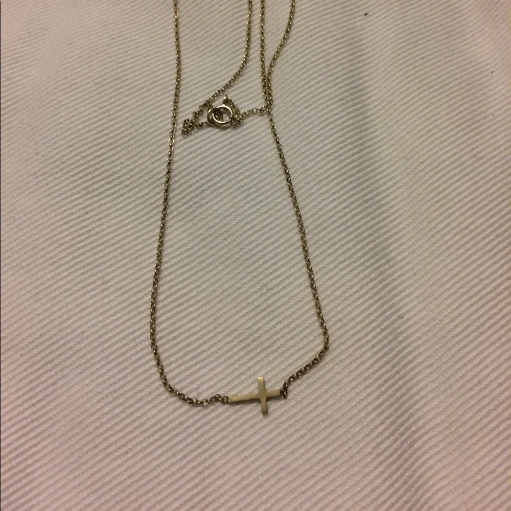 Dogeared silver sideways cross necklace