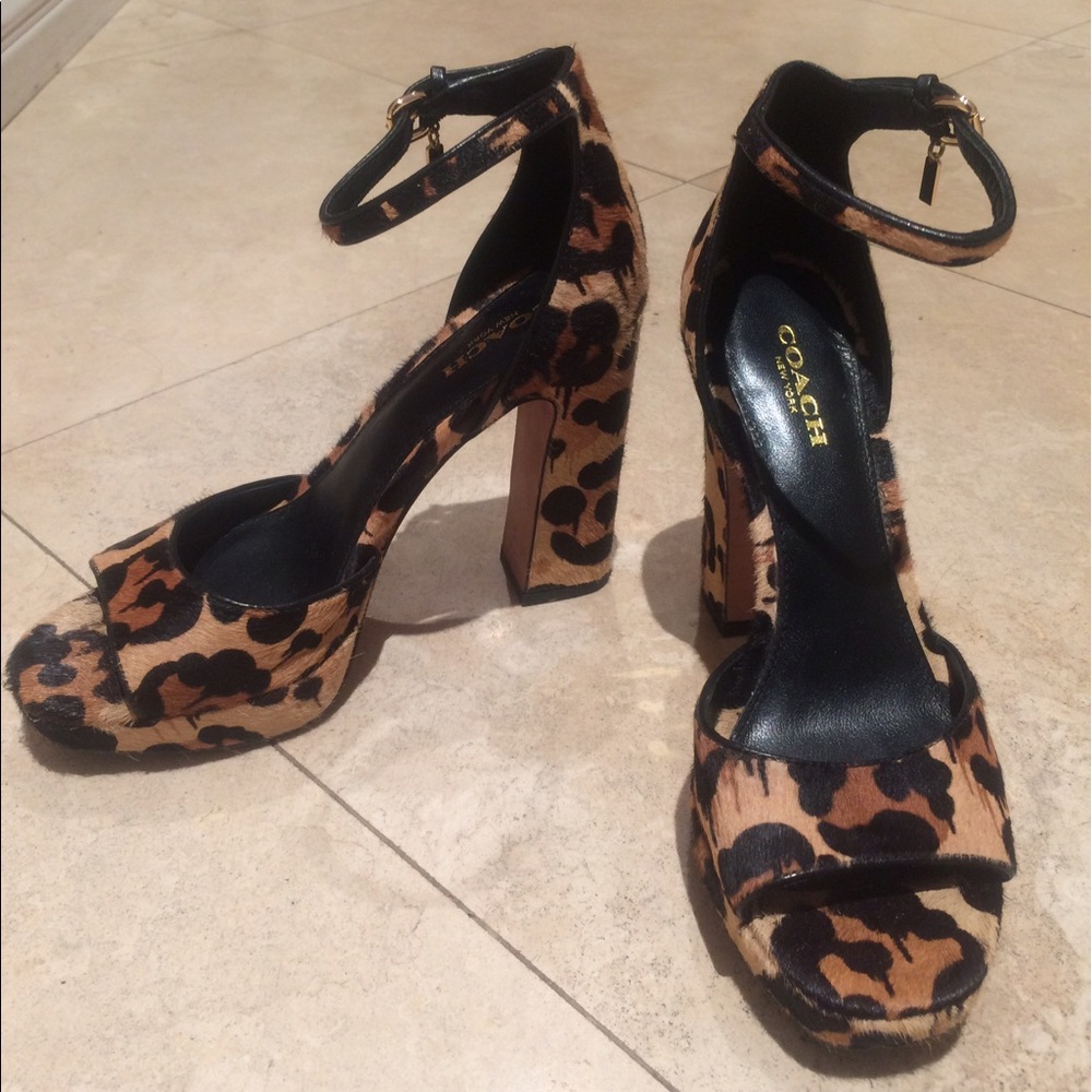 Coach Women's Leopard Heels Size: 6.5