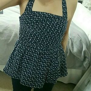 Anthropologie Maeve embroidered halter tube top