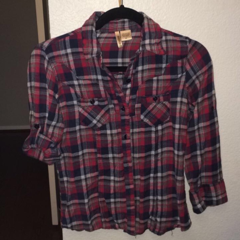 Red white & blue flannel