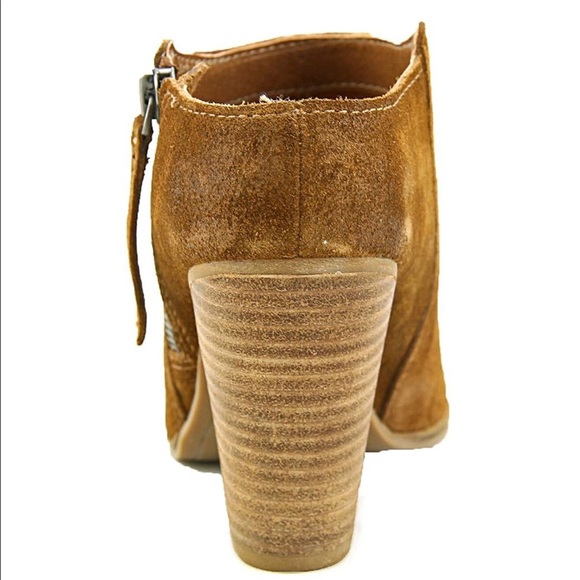 Rust Cognac Leather Closed Toe Mule Clog Bootie - Picture 4 of 5