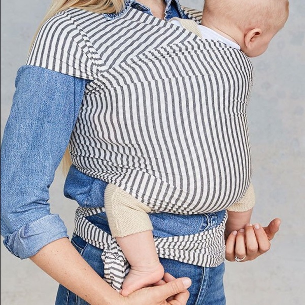 Solly Baby Wrap in Natural & Grey Stripe