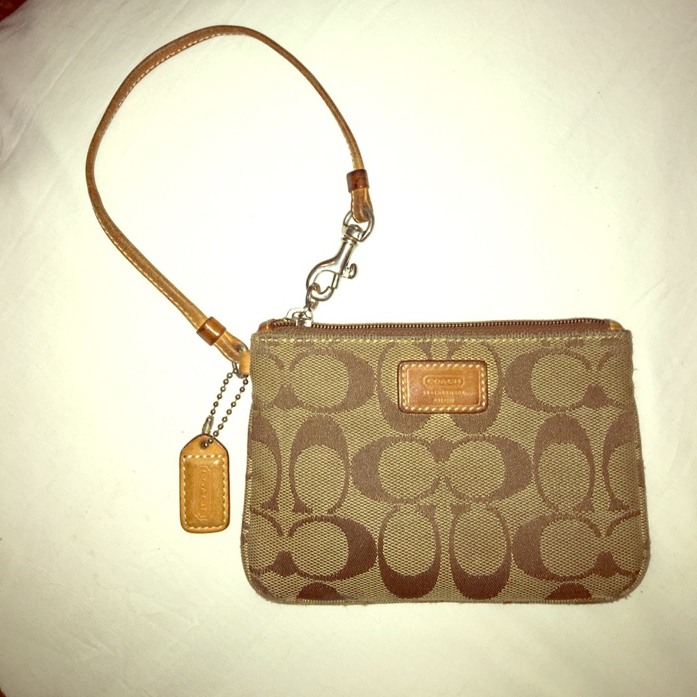 Coach Signature Monogram Wristlet