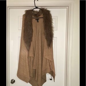 INC Fur Poncho