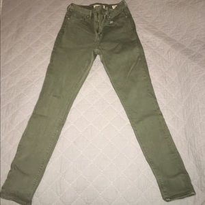 Green skinny jeans