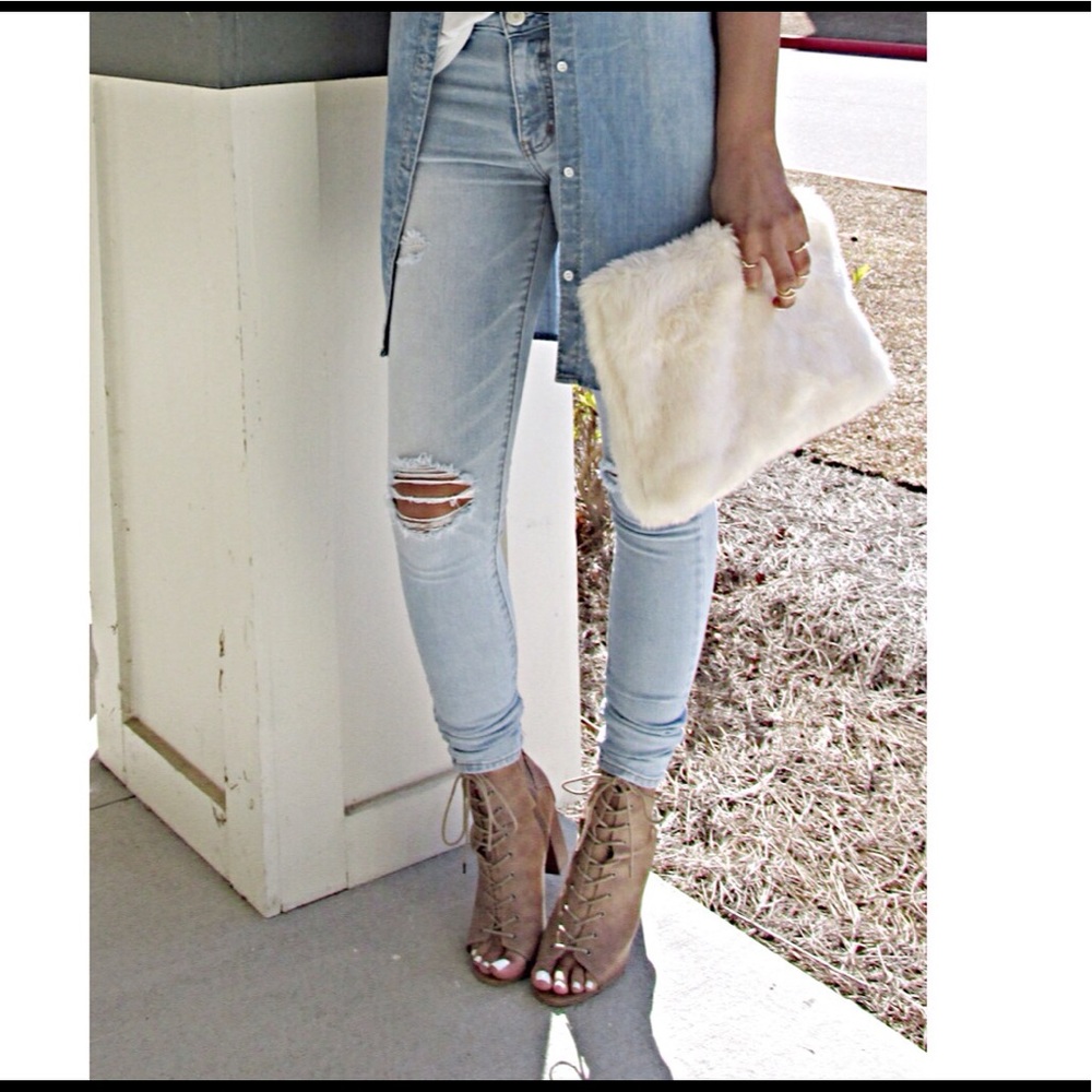 Suede Lace Up Booties
