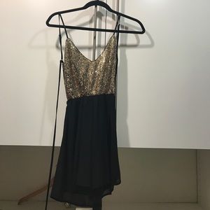 Gold/black romper