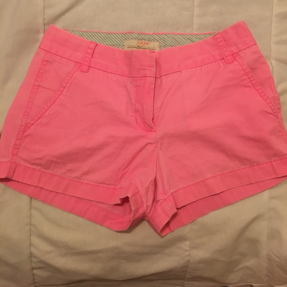 J. Crew light hot pink chino shorts