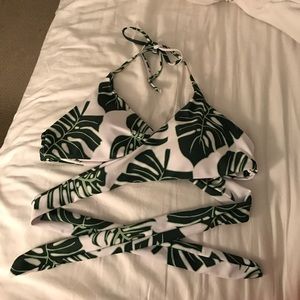 Cupshe leaf wrap bikini top