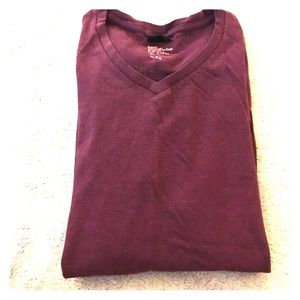 Reddish purple v-neck t-shirt