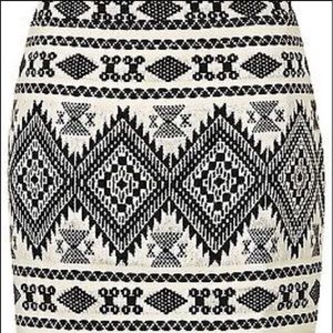 TOPSHOP tribal print skirt