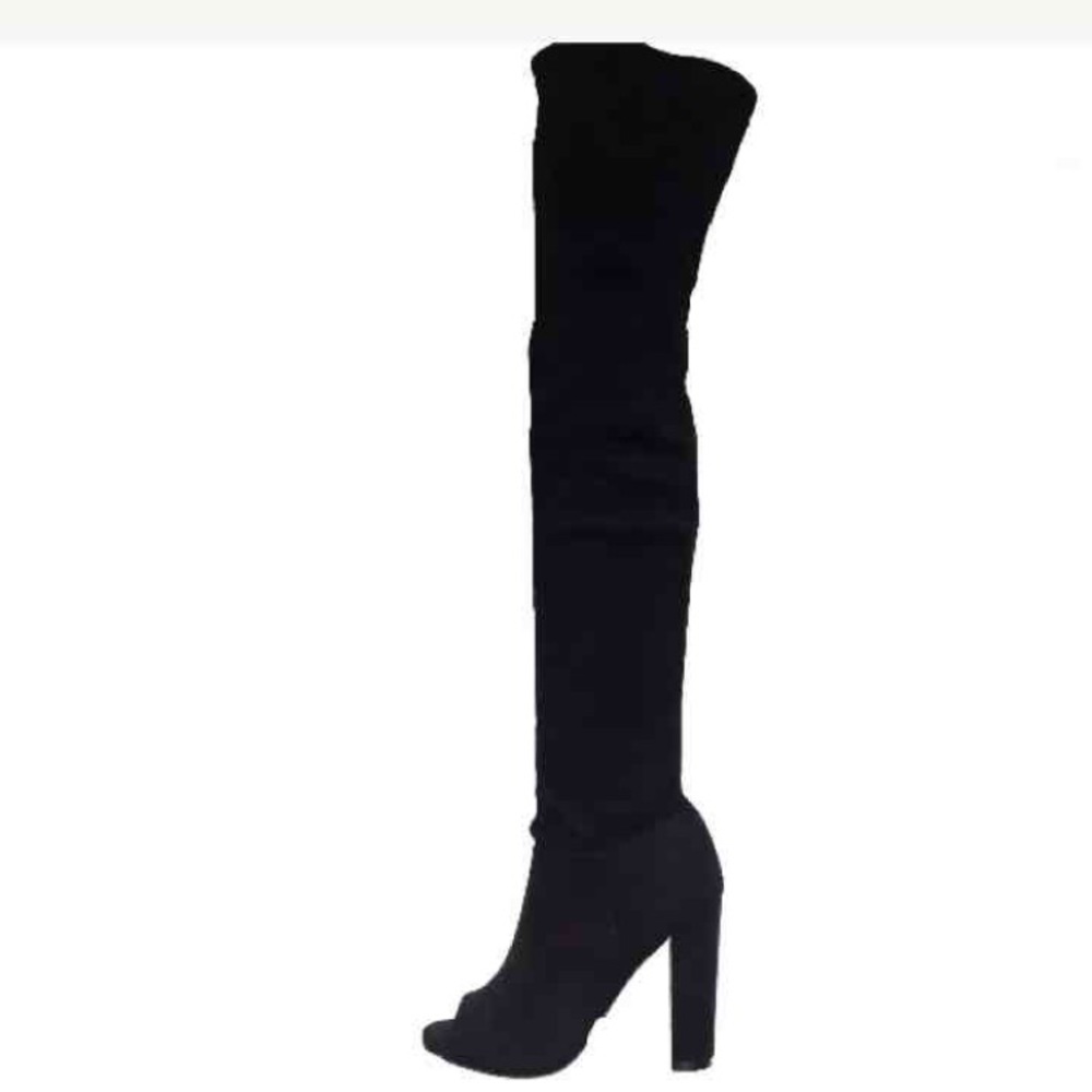 Thigh high peep toe booths