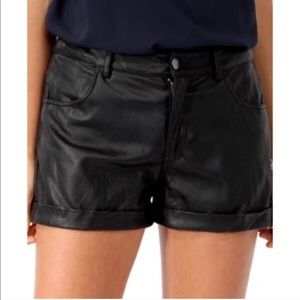 H&M faux leather shorts