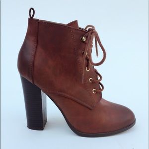 Classic brown bootie heels