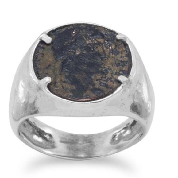 ๐Ancient Roman Coin Ring 925 Sterling Silver