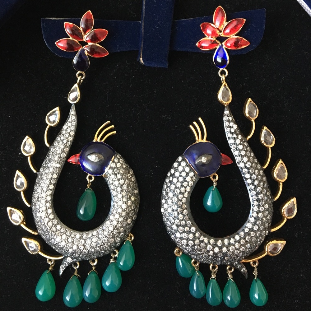 Graceful and Regal Peacock Earrings