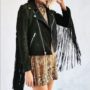 Ecote suede fringe moto jacket