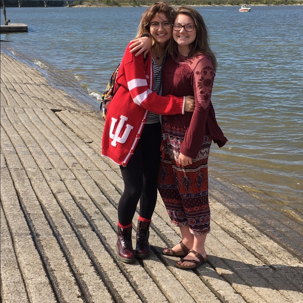 Burgundy tribal pants