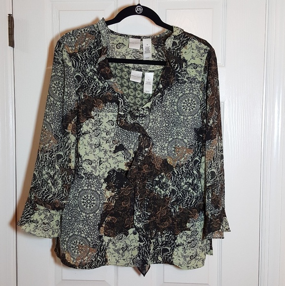 Emma James Tops - Emma James 3/4 Sleeve Ruffle Blouse & Tank