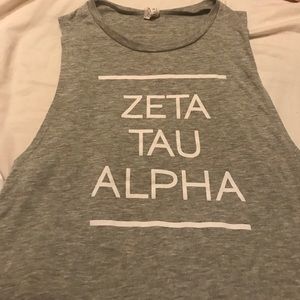 ZETA TAU ALPHA gray tank size M