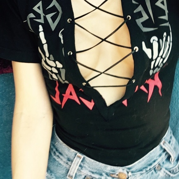 Vintage lace up shirt - Picture 2 of 2