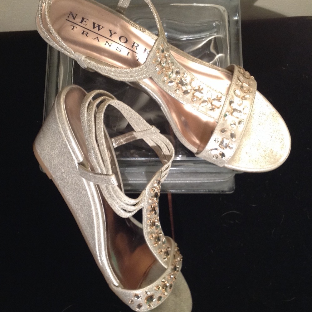 "Valid Choice" OpenToe Champagne Gold Wedge Sandal