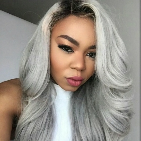 Black Gray LaceFront Wig 22_24 inches!!