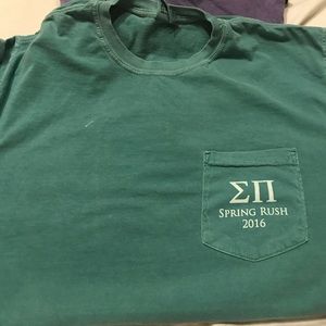 Sigma Pi rush tshirt in green size medium